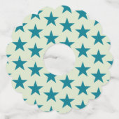 Sterren Patroon 6 Wijnglaslabel (Voorkant)