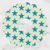 Sterren Patroon 6 Wijnglaslabel (Achterkant)