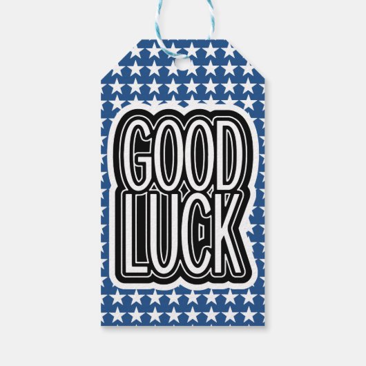 Sterren Patroon en Geluk Cadeaulabel (Achterkant)