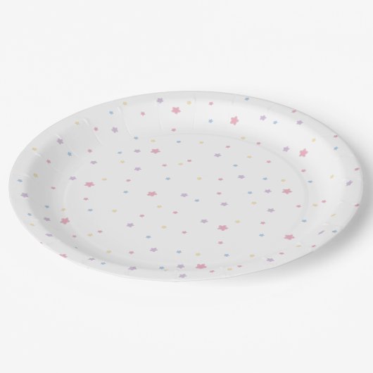 Sterren Patroon Pastel kleuren Papieren Bordje (Gekanteld)