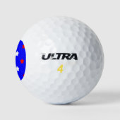 Sterren Patroon Rood en Wit Blauw Achtergrond Golfballen (Logo)
