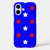 Sterren Patroon Rood Wit Blauw Achtergrond Case-Mate iPhone Case (Achterkant)