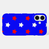 Sterren Patroon Rood Wit Blauw Achtergrond Case-Mate iPhone Case (Achterkant (horizontaal))