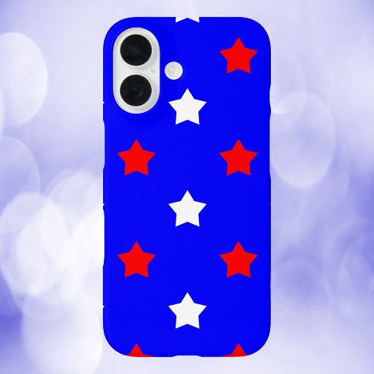 Sterren Patroon Rood Wit Blauw Achtergrond Case-Mate iPhone Case