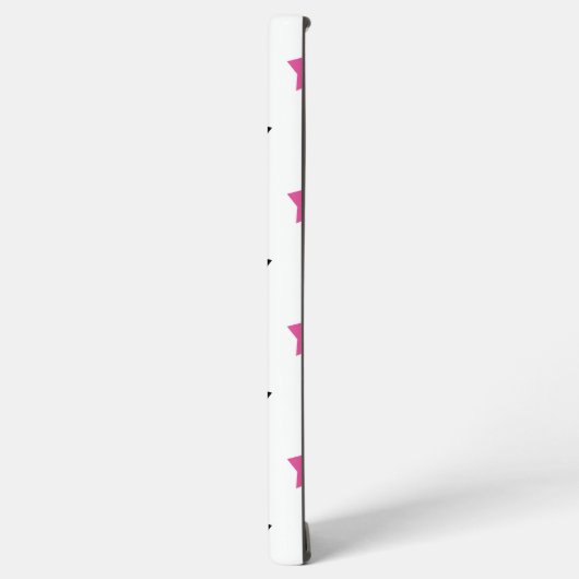 Sterren Patroon Roze Zwart Wit Samsung Galaxy Hoesje (Linkerkant)