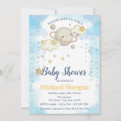 Sterren Planeet Wolken Blauwe Baby Shower Kaart (Voorkant)