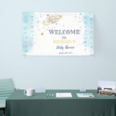 Sterren Planeet Wolken Blauwe Baby Shower Spandoek (Beurs)