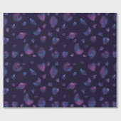 Sterren, planeten en harten cadeaupapier (Vlak)