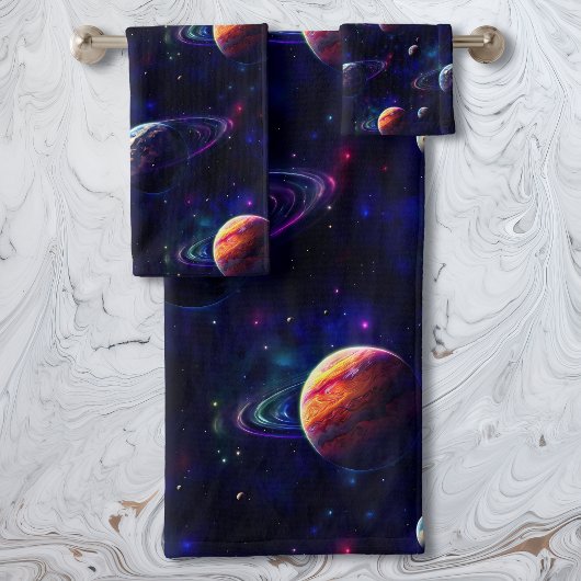 Sterren, Planeten, Galaxy, Buitenste ruimte Thema Bad Handdoek