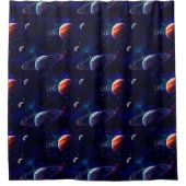 Sterren, Planeten, Galaxy, Buitenste ruimte Thema Douchegordijn (Voorkant)