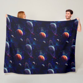 Sterren, Planeten, Galaxy, Buitenste ruimte Thema Fleece Deken
