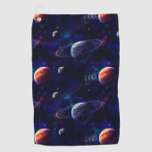 Sterren, Planeten, Galaxy, Buitenste ruimte Thema Golfhanddoek (Voorkant)