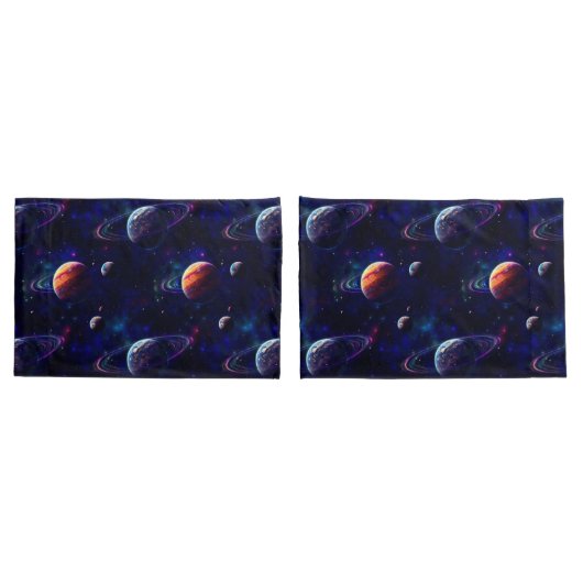 Sterren, Planeten, Galaxy, Buitenste ruimte Thema Kussensloop (Achterkant-Set)