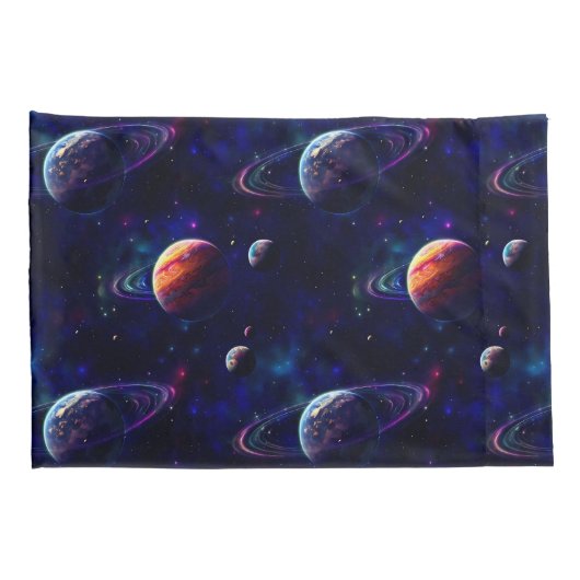 Sterren, Planeten, Galaxy, Buitenste ruimte Thema Kussensloop (Achterkant-Rechts)