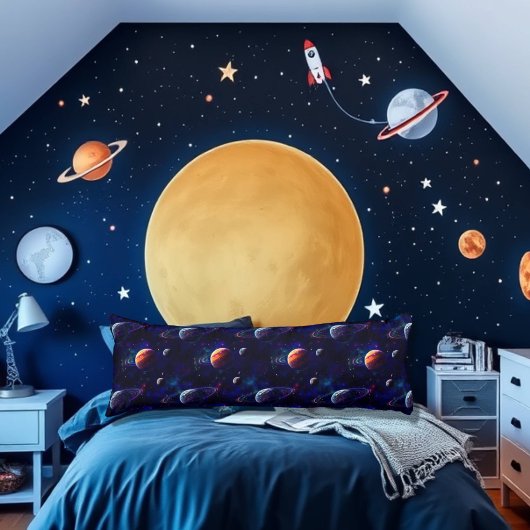Sterren, Planeten, Galaxy, Buitenste ruimte Thema Lichaamskussen