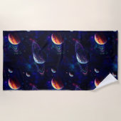 Sterren, Planeten, Galaxy, Buitenste ruimte Thema Strandlaken (Voorkant)