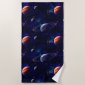 Sterren, Planeten, Galaxy, Buitenste ruimte Thema Strandlaken (Voorkant)
