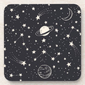 Sterren & Planeten Patroon Bier Onderzetter (Voorkant)