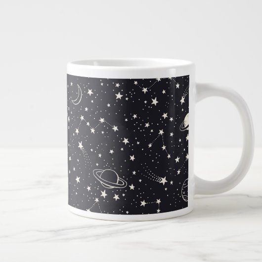 Sterren & Planeten Patroon Grote Koffiekop (Rechts)