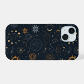 Sterren & Planeten Patroon iPhone 15 Case (Achterkant horizontaal)