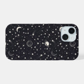 Sterren & Planeten Patroon iPhone 15 Case (Achterkant horizontaal)