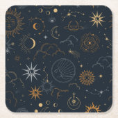 Sterren & Planeten Patroon Kartonnen Onderzetters (Voorkant)