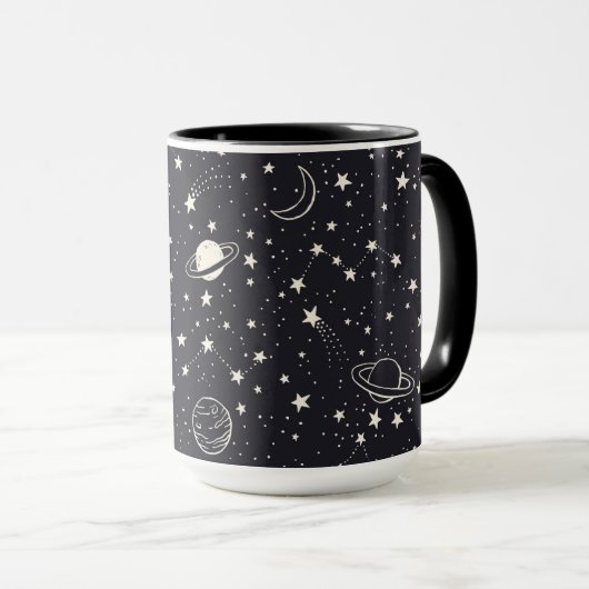 Sterren & Planeten Patroon Mok (Voorkant rechts)