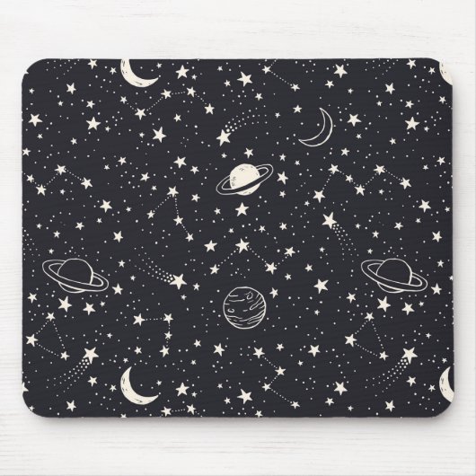 Sterren & Planeten Patroon Muismat (Voorkant)