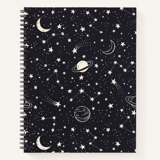 Sterren & Planeten Patroon Notitieboek (Voorkant)
