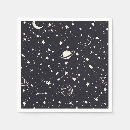 Sterren & Planeten Patroon Servet (Voorkant)