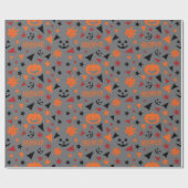 Sterren, Pompoen Naadloze Halloween Wrapping Paper Cadeaupapier (Vlak)