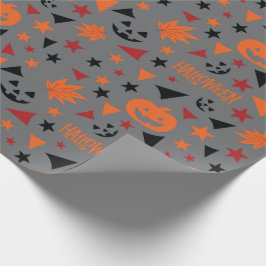 Sterren, Pompoen Naadloze Halloween Wrapping Paper Cadeaupapier