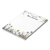 Sterren & potloden Gepersonaliseerde Leraar Waarde Notitieblok (Linkerzijde)