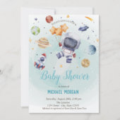 Sterren, raketten, astronaut Baby shower Kaart (Voorkant)