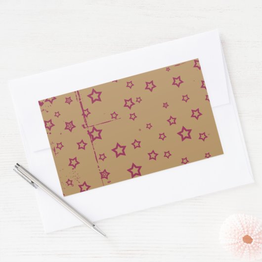 sterren rechthoekige sticker (Envelop)