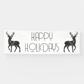 Sterren Rendier Silhouet Prettig Kerstfeest Spandoek