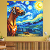 Sterren Rhodesian Ridgeback Hondenportret Canvas Afdruk (Insitu (Woonkamer))