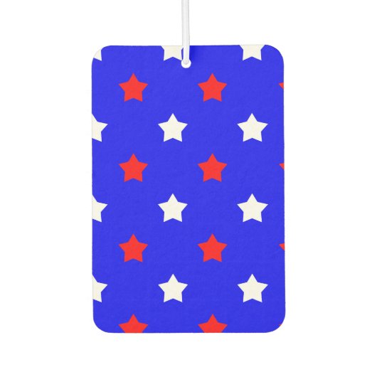 Sterren Rood en Wit Patroon Blauwe Achtergrond Luchtverfrisser (Voorkant)