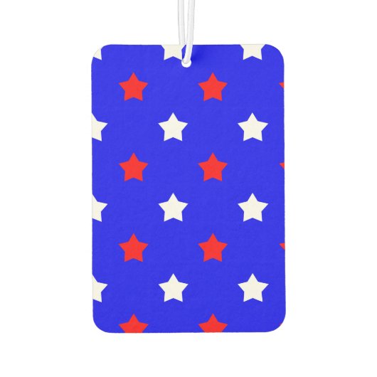 Sterren Rood en Wit Patroon Blauwe Achtergrond Luchtverfrisser (Achterkant)
