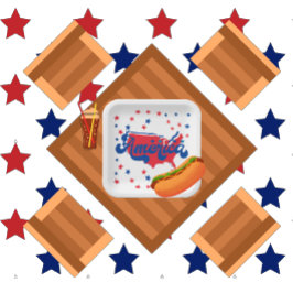 Sterren Rood Wit en Blauw Amerika Papieren Bordje