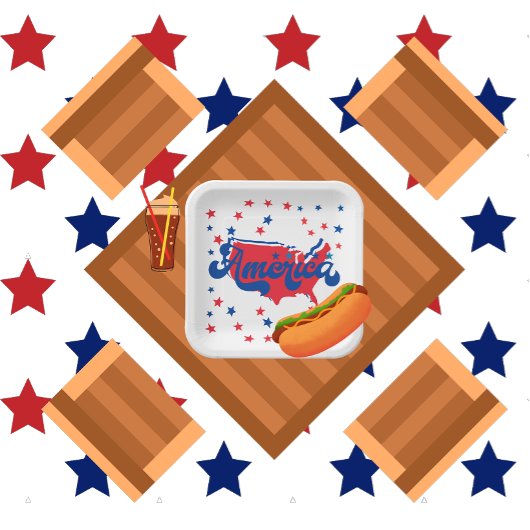 Sterren Rood Wit en Blauw Amerika Papieren Bordje