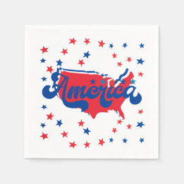 Sterren Rood Wit en Blauw Amerika Servet
