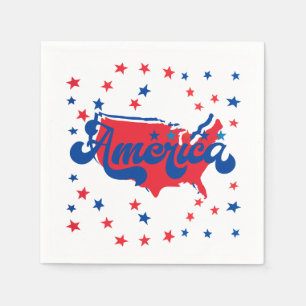 Sterren Rood Wit en Blauw Amerika Servet