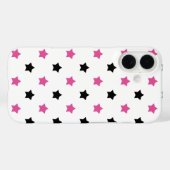 Sterren Roze Zwart Patroon Witte Achtergrond Case-Mate iPhone Case (Achterkant (horizontaal))