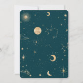 Sterren Schattige Moon Golden Galaxy Baby shower Kaart (Achterkant)