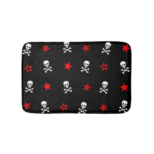 Sterren, schedels en kruisgraten badmat (Voorkant)