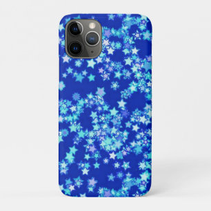 sterren, schoppen van bleek blauw tegen donkerblau iPhone 11 pro hoesje