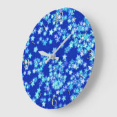 sterren, schoppen van bleek blauw tegen donkerblau grote klok (Hoek)