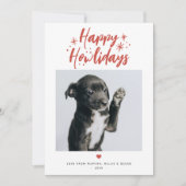 Sterren & Script Happy Howlidays Pet Foto Kerstmis Feestdagenkaart (Voorkant)