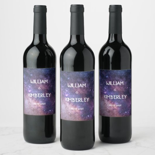 Sterren Sky Galaxy Nebula Space Cosmos Bruiloft Wijn Etiket (Flessen)